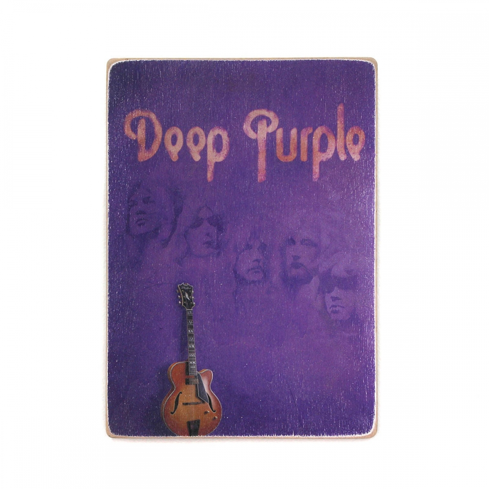 

Деревянный постер Музыка Deep Purple. Дип Перпл. Арт с гитарой А1