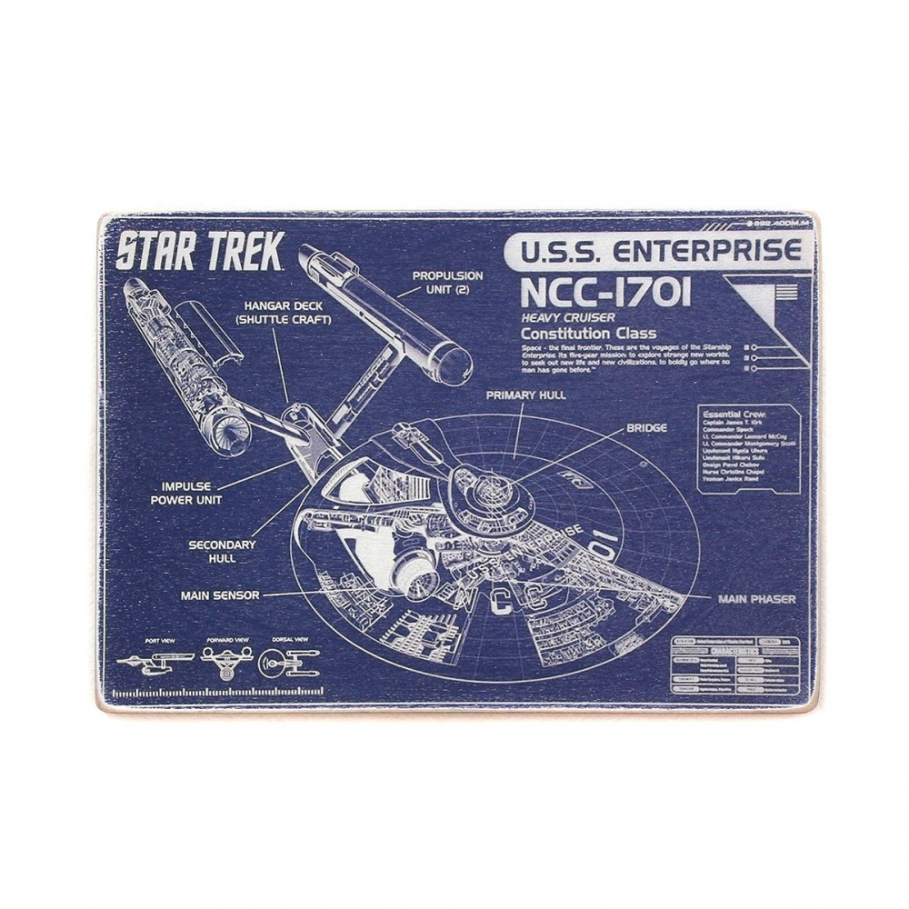 

Деревянный постер Фильмы и сериалы Star Trek. Звездный путь: Энтерпрайз NCC-1701 А2