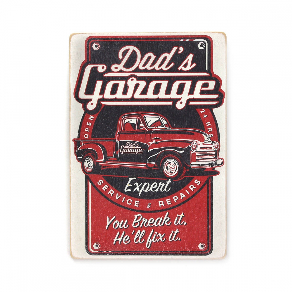 

Деревянный постер Автомобили Dad's garage. Art А1