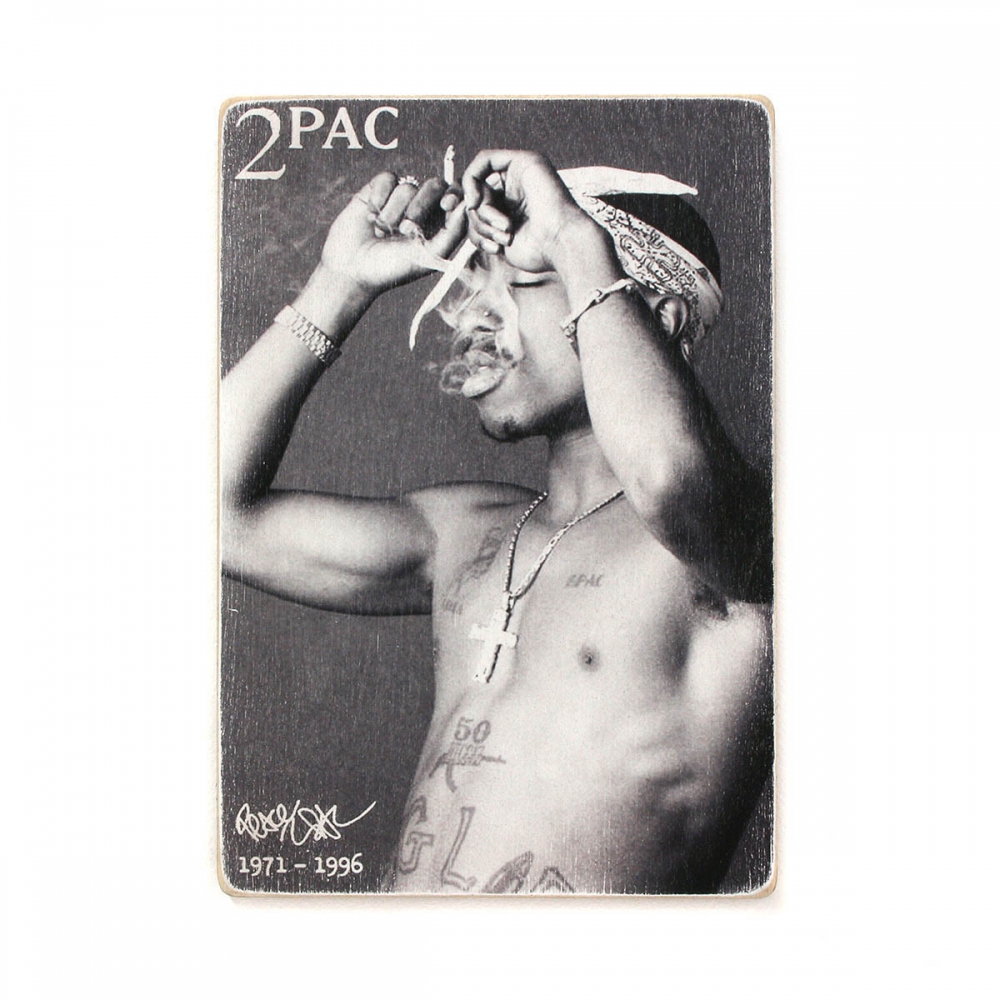 

Деревянный постер Музыка 2Pac. Тупак Шакур. Черно-белый портрет А1