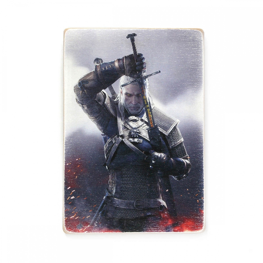 

Деревянный постер Видеоигры Witcher. Ведьмак. Геральт с мечом А2