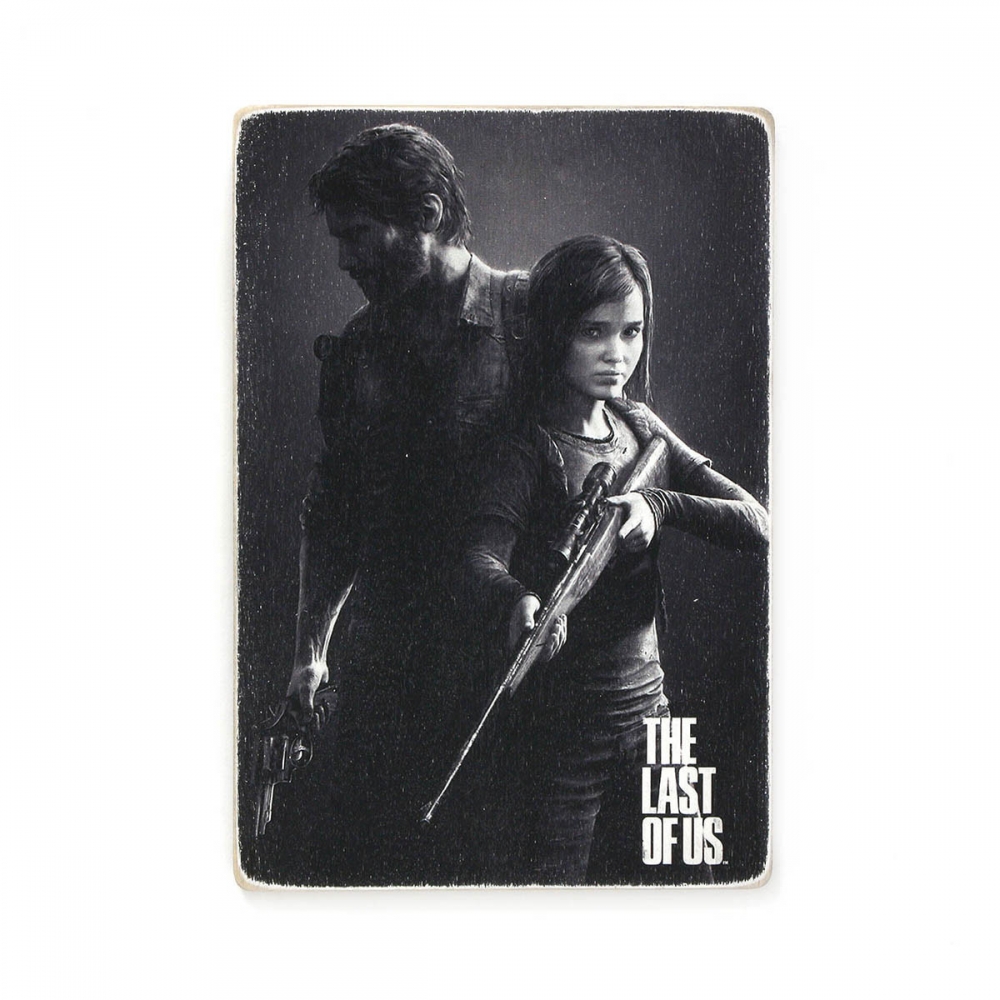 

Деревянный постер Видеоигры The last of us. Последний из нас. Черно-белый А2