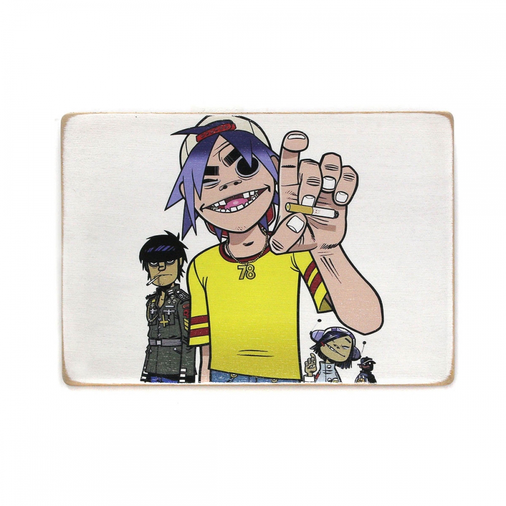 

Деревянный постер Музыка Gorillaz. Гориллаз. Стюарт в футболке А2