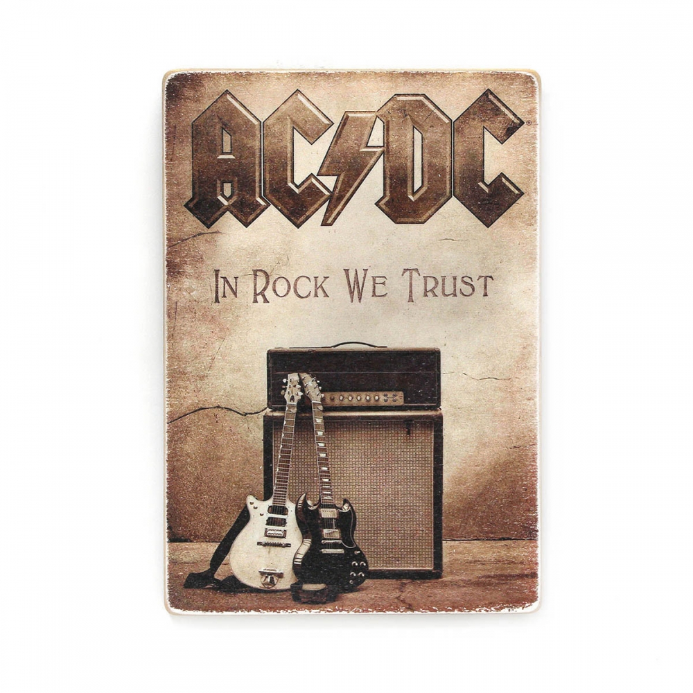 

Деревянный постер Музыка AC/DC. In Rock We Trust А2
