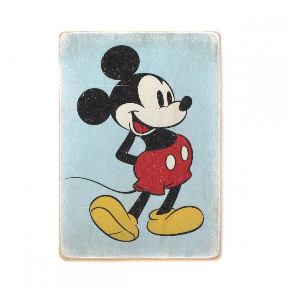 

Деревянный постер Мультфильмы Mickey Mouse. Микки Маус на голубом фоне А2