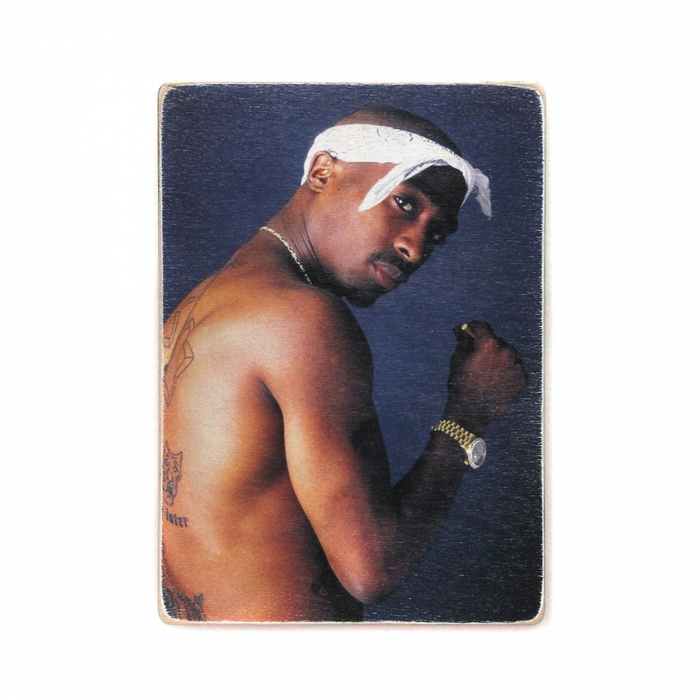 

Деревянный постер Музыка 2Pac. Тупак в белой бандане А2