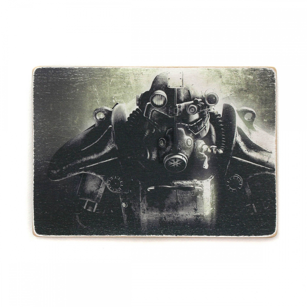 

Деревянный постер Видеоигры Fallout. Фоллаут. Силовая броня А2