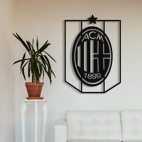 

Деревянная картина - панно Эмблемы Футбольных Клубов Milan football 72х100 см