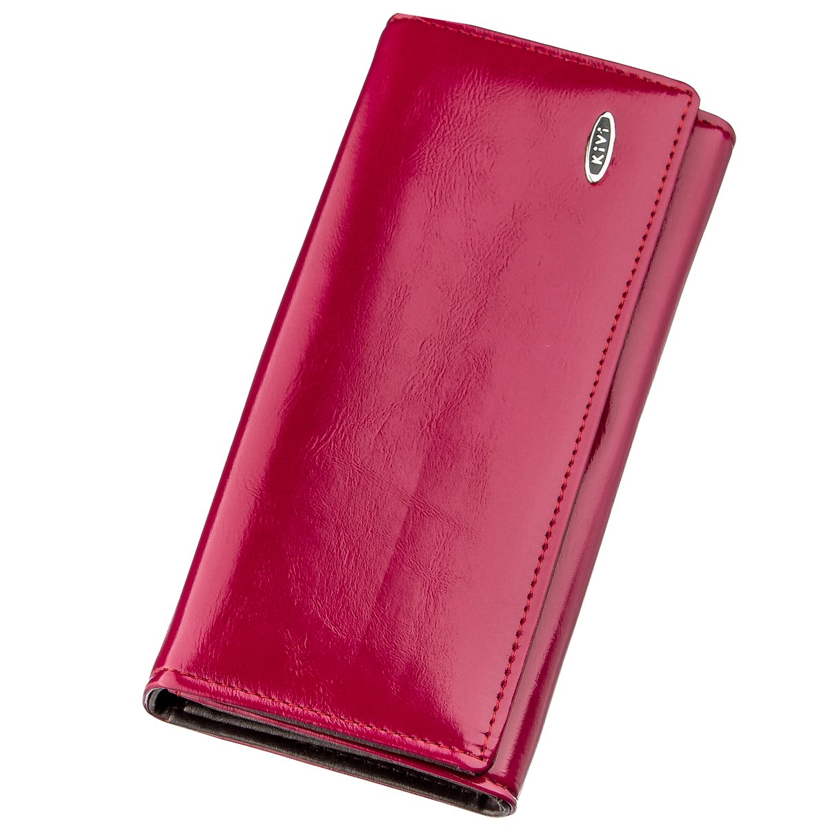 

Кошелек женский из экокожи гладкий KIVI 19078 Малиновый