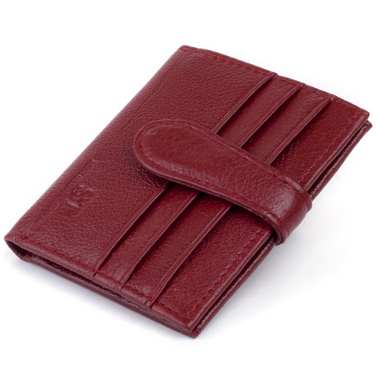 

Кошелек-визитница на хлястике с кнопкой женский ST Leather 19231 Бордовый