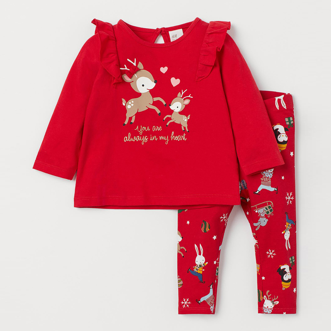 

Комплект (лонгслив + штаны) H&M 8657902b46 68 см Красный