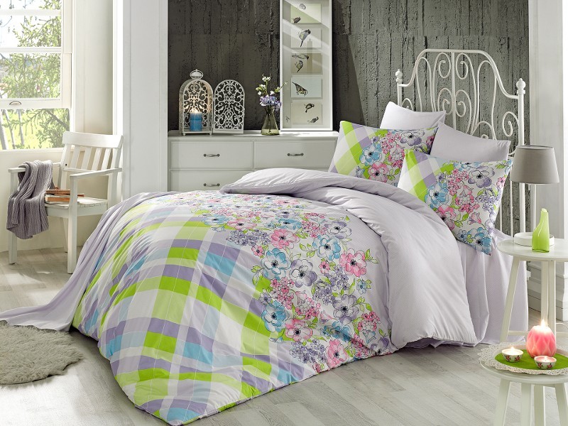 

Комплект постельного белья Ранфорс Турция ФЛОРА евро 200*220, наволочки 50*70 2шт.