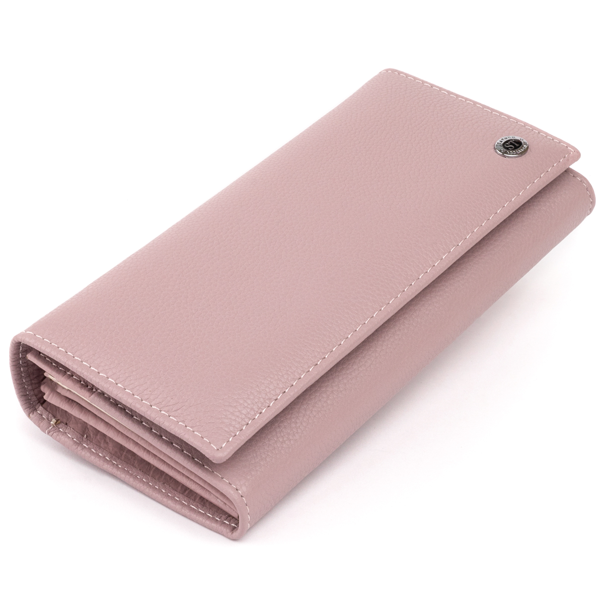 

Кошелек кожаный с механической монетницей женский ST Leather 19276 Лиловый