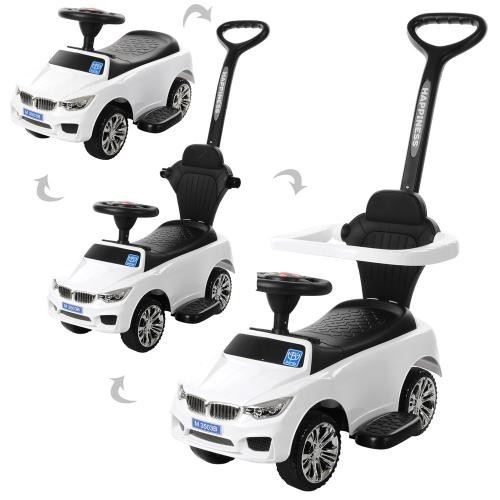 

Каталка толокар Bambi BMW белый родительская ручка звук свет M 3503B-1
