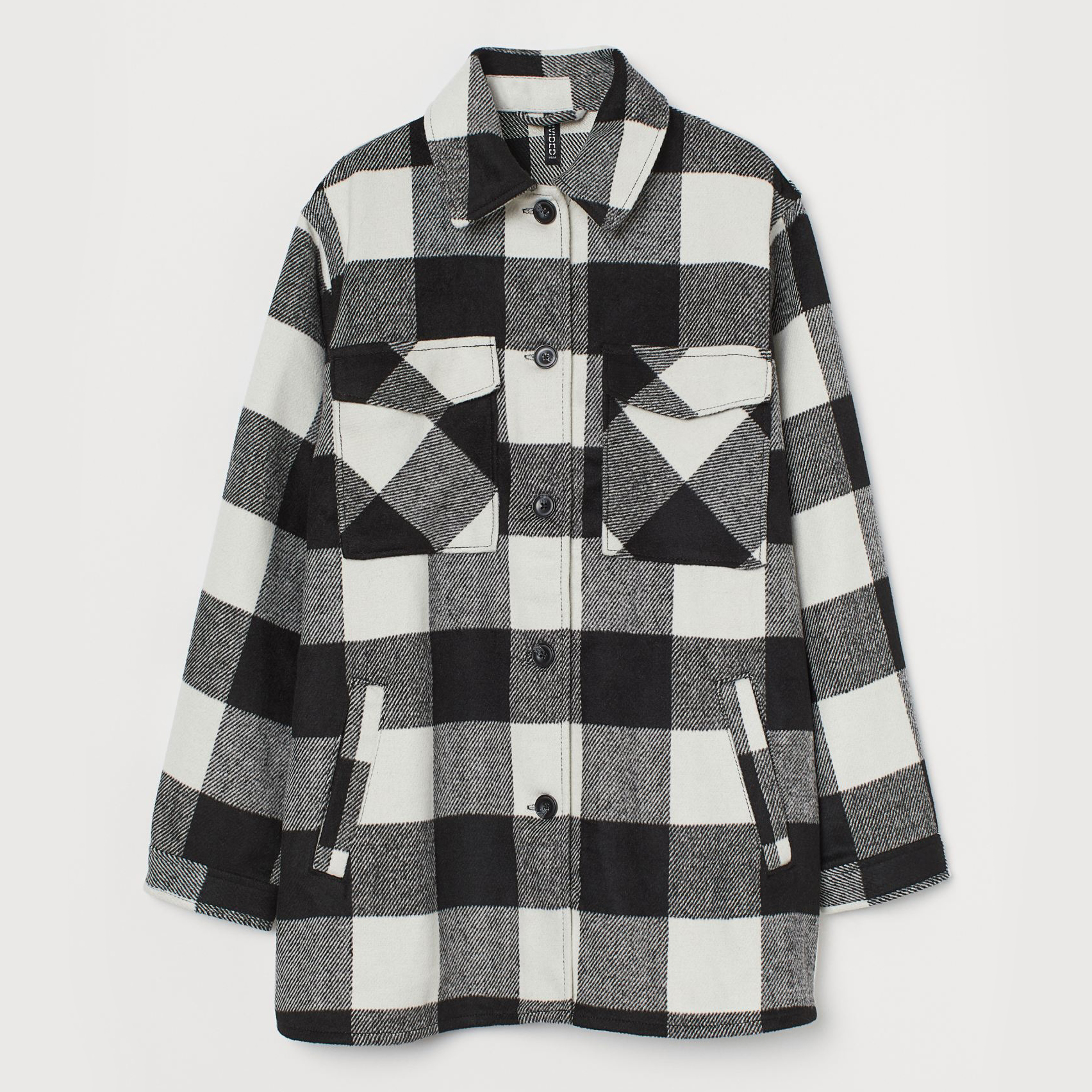 

Куртка-рубашка H&M 9281433abr  Черная с белым, Куртка-рубашка H&M 9281433abr XL Черная с белым