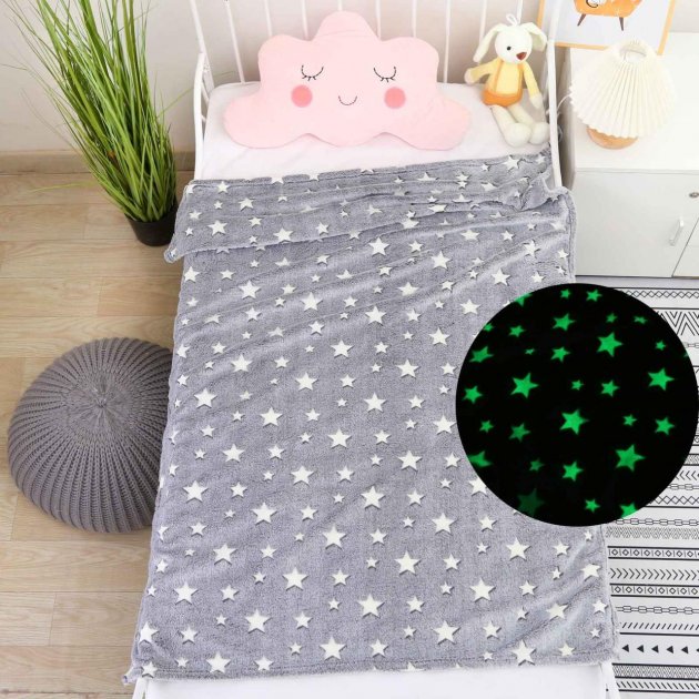 

Плед "Звёзды" Magic Blanket светящееся в темноте 150 x 180 см Плюшевый плед