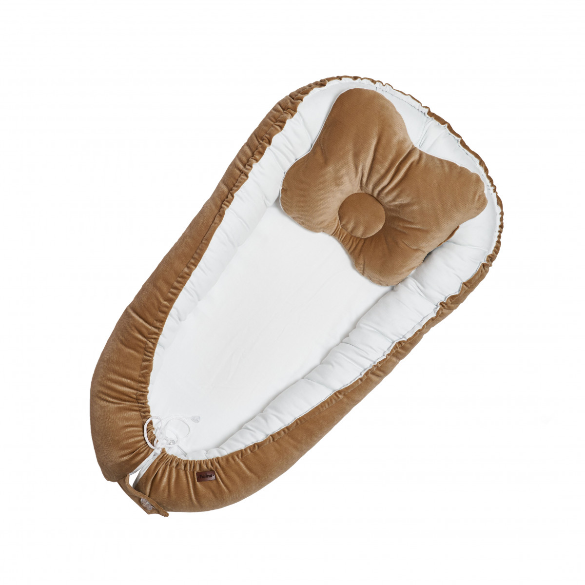 

Кокон для новорожденных Twins Velvet 9064 с подушкой Коричневый/Белый