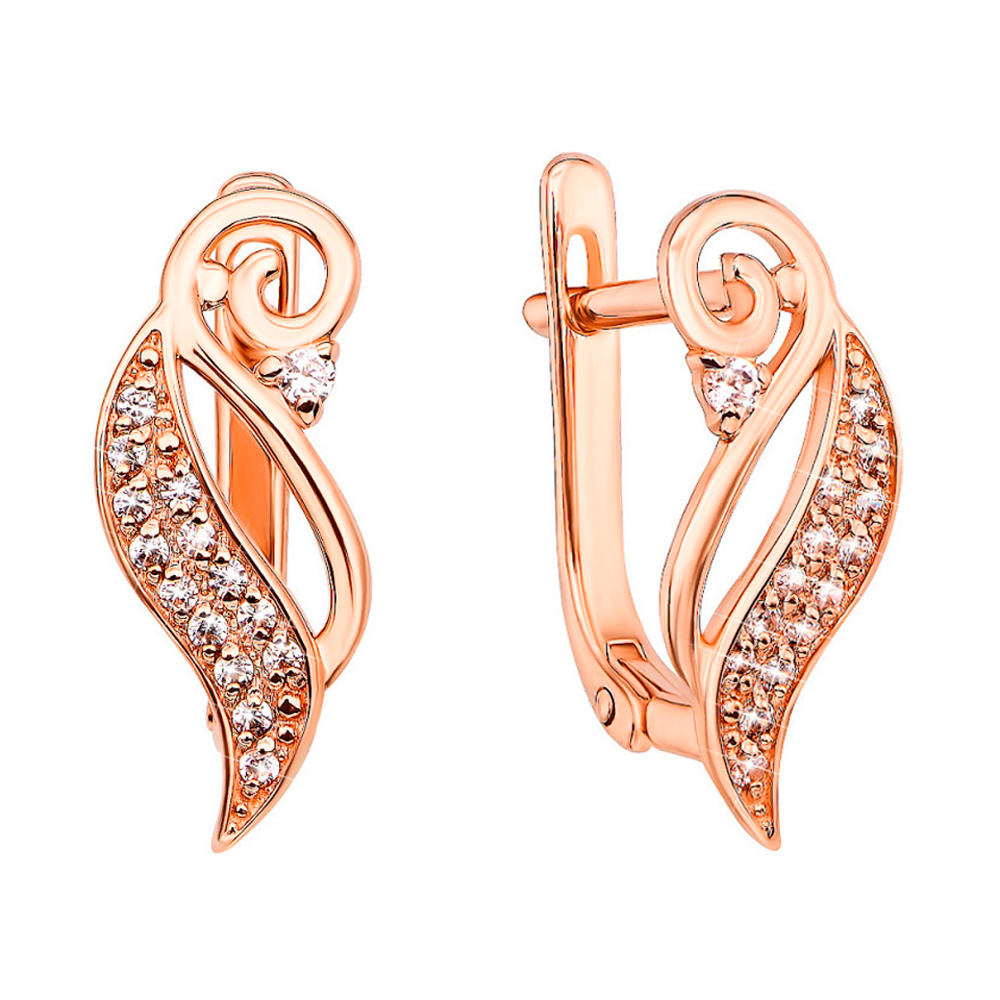 

Серьги из красного золота с фианитами 000126153