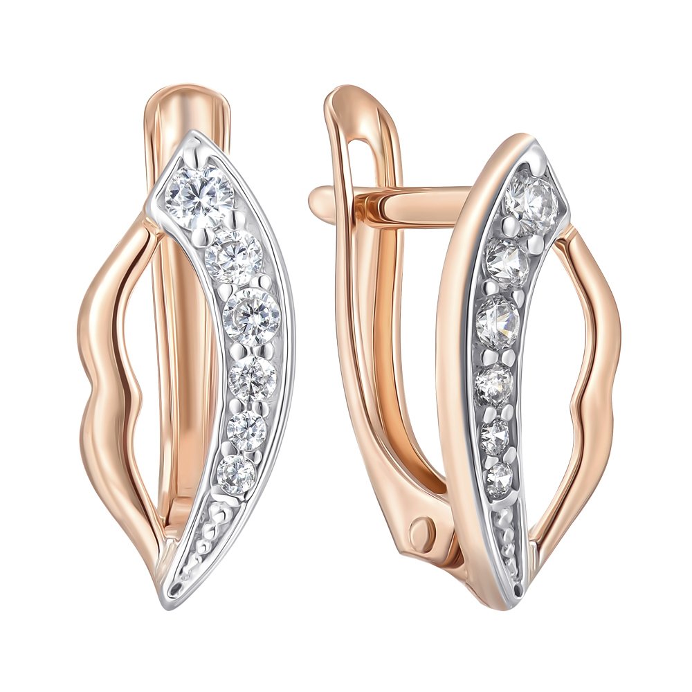 

Серьги из красного золота с фианитами 000152243