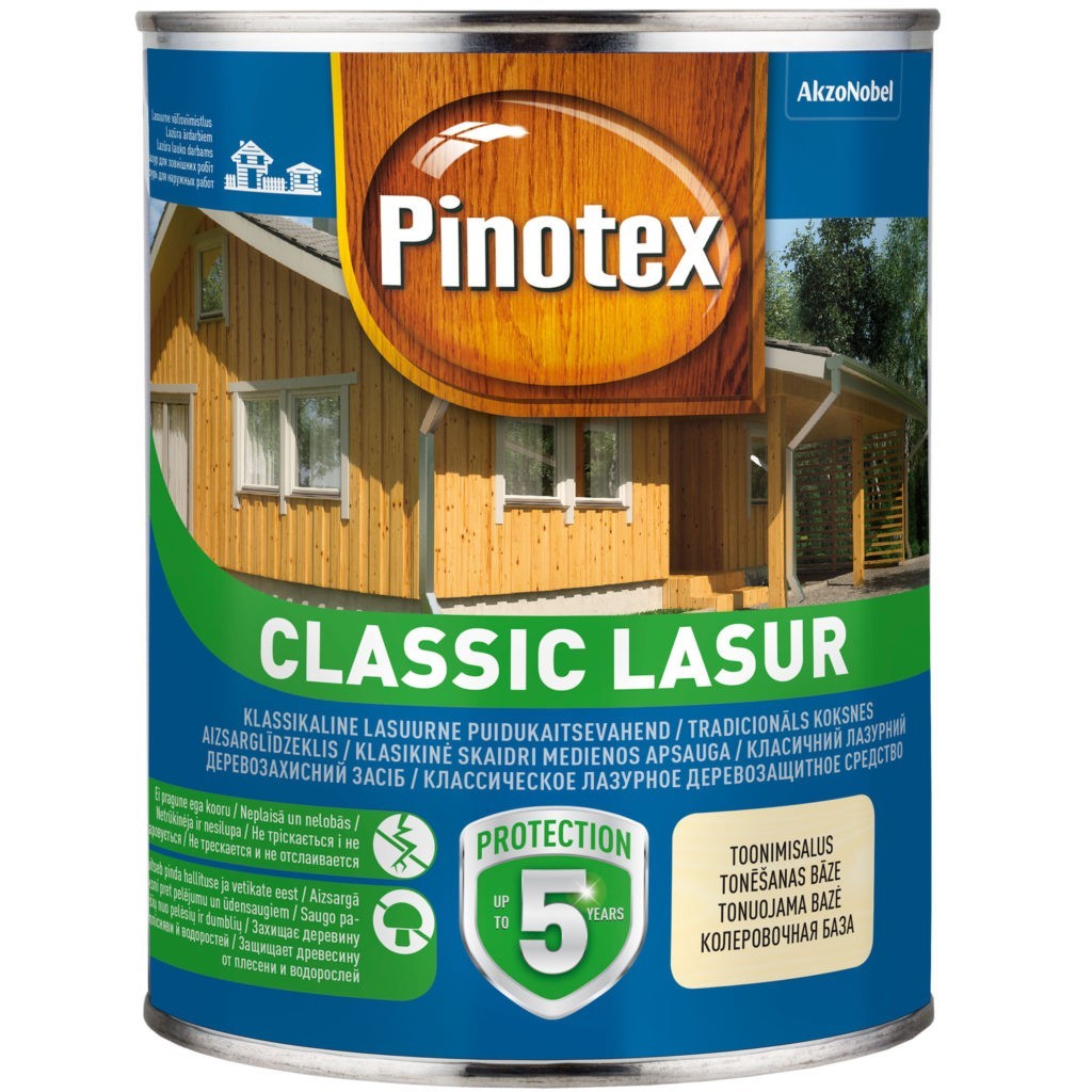 

Защитно-декоративное средство для древесины PINOTEX CLASSIC LASUR калужница 1 л.