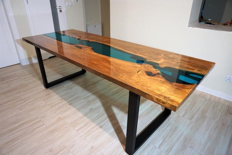 

Эксклюзивный Дизайнерский Обеденный Стол Река из Эпоксидной смолы Loft Design RV1081 ()