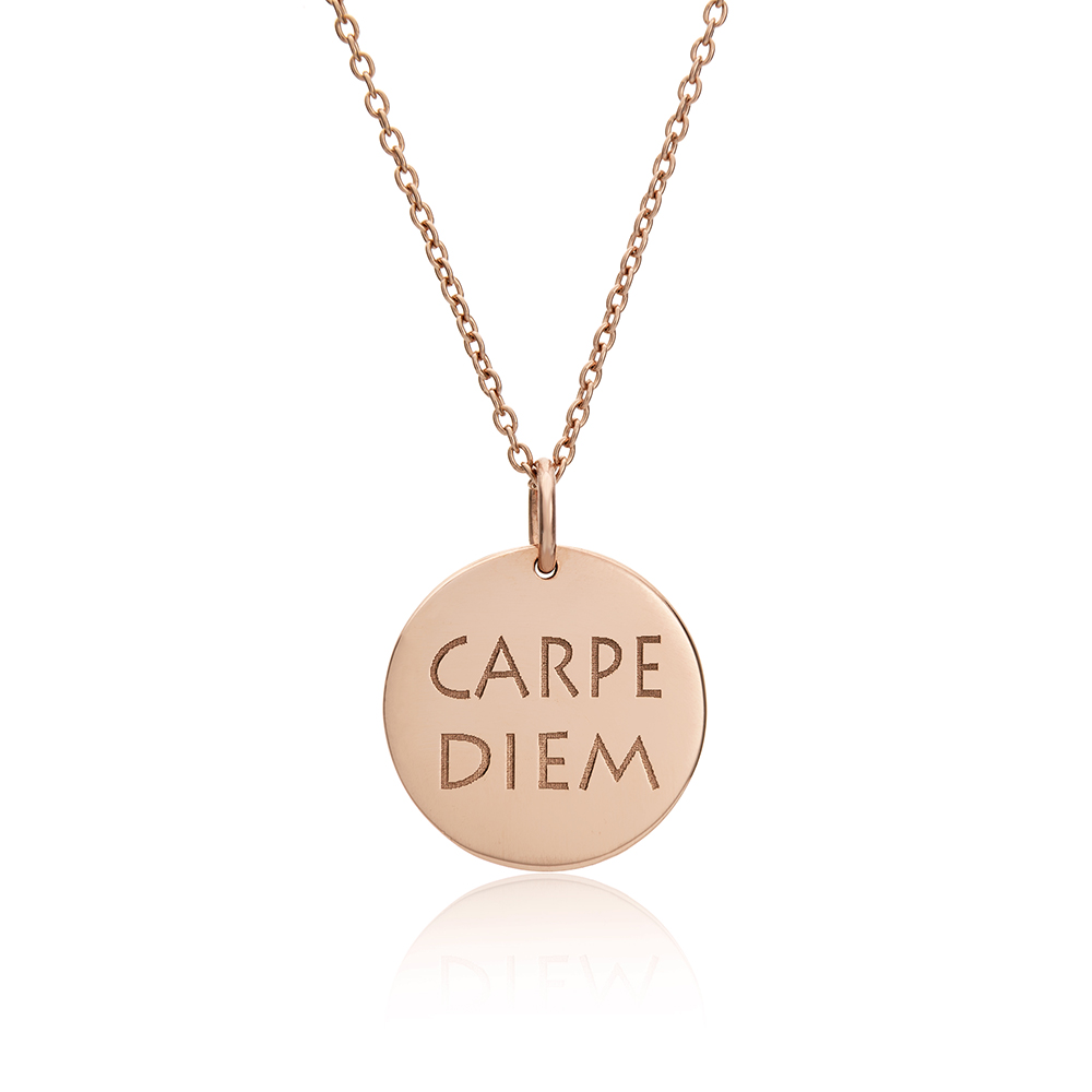 

Подвеска круглая Carpe diem позолота