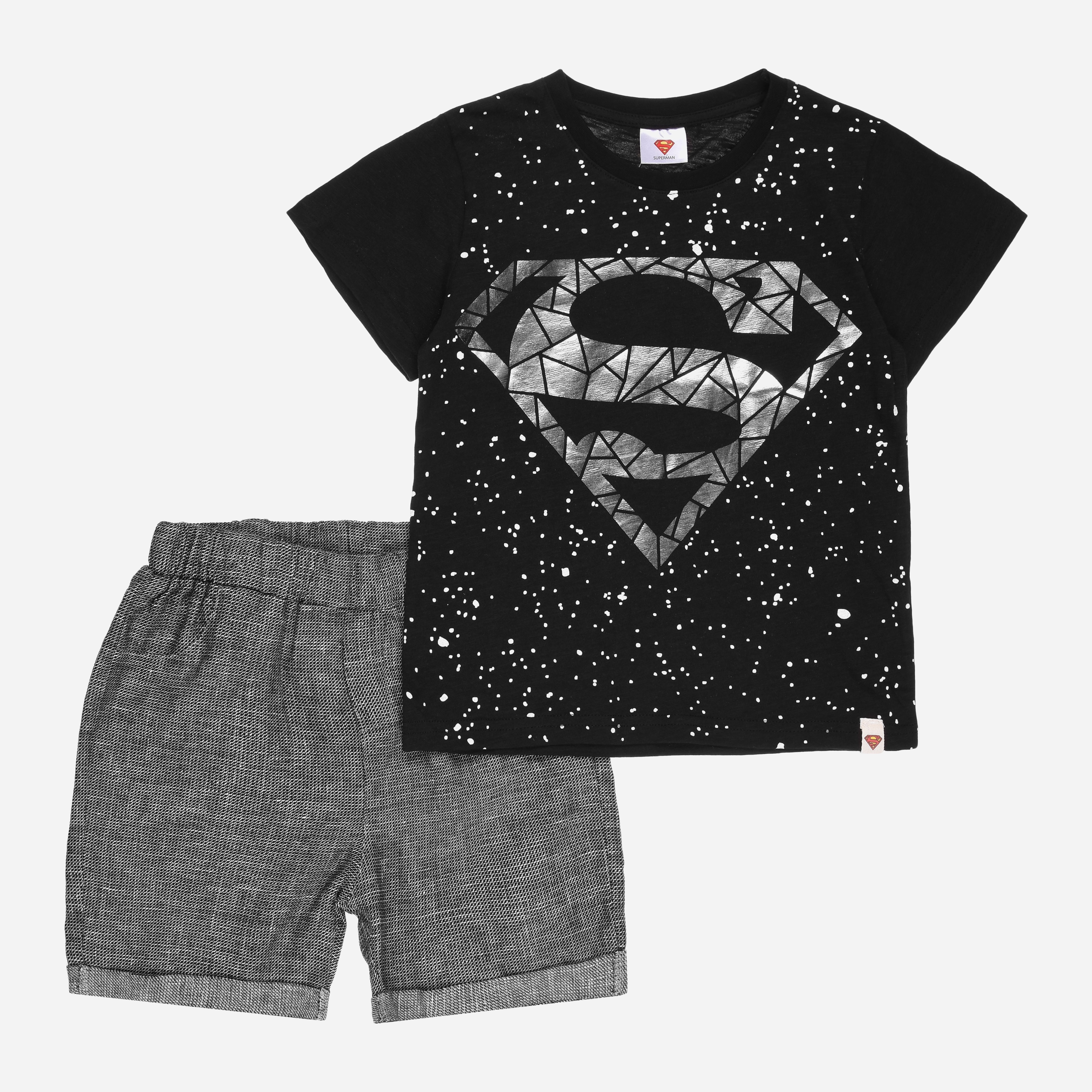 

Костюм (футболка + шорты) DC Comics Супермен SM15646 92 см Черно-серый