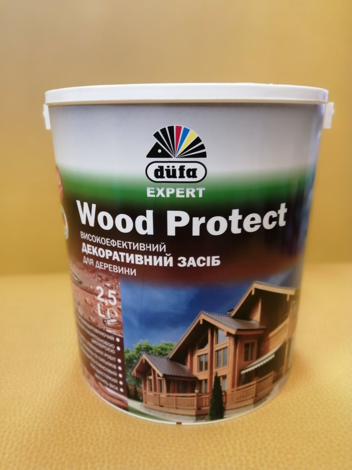 

Dufa Wood Protect ,высокоэффективное декоративное средство для древесины с воском, дуб, 2,5 л