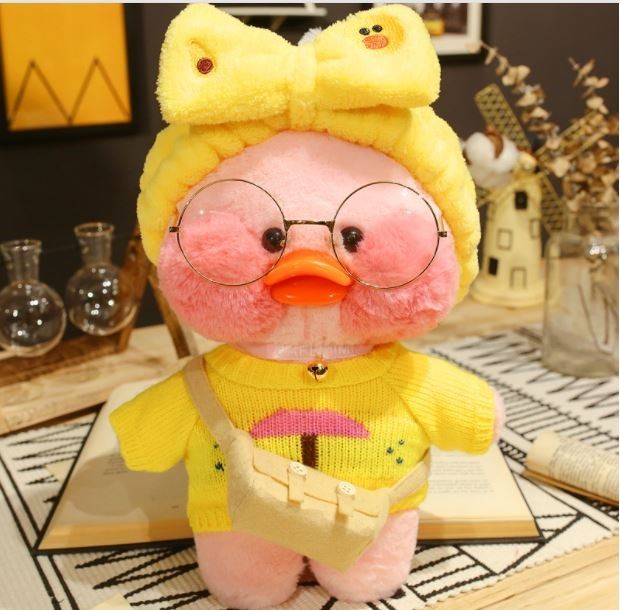 

Плюшевая Игрушка Уточка Лалафан Lalafanfan Duck 30см в желтом