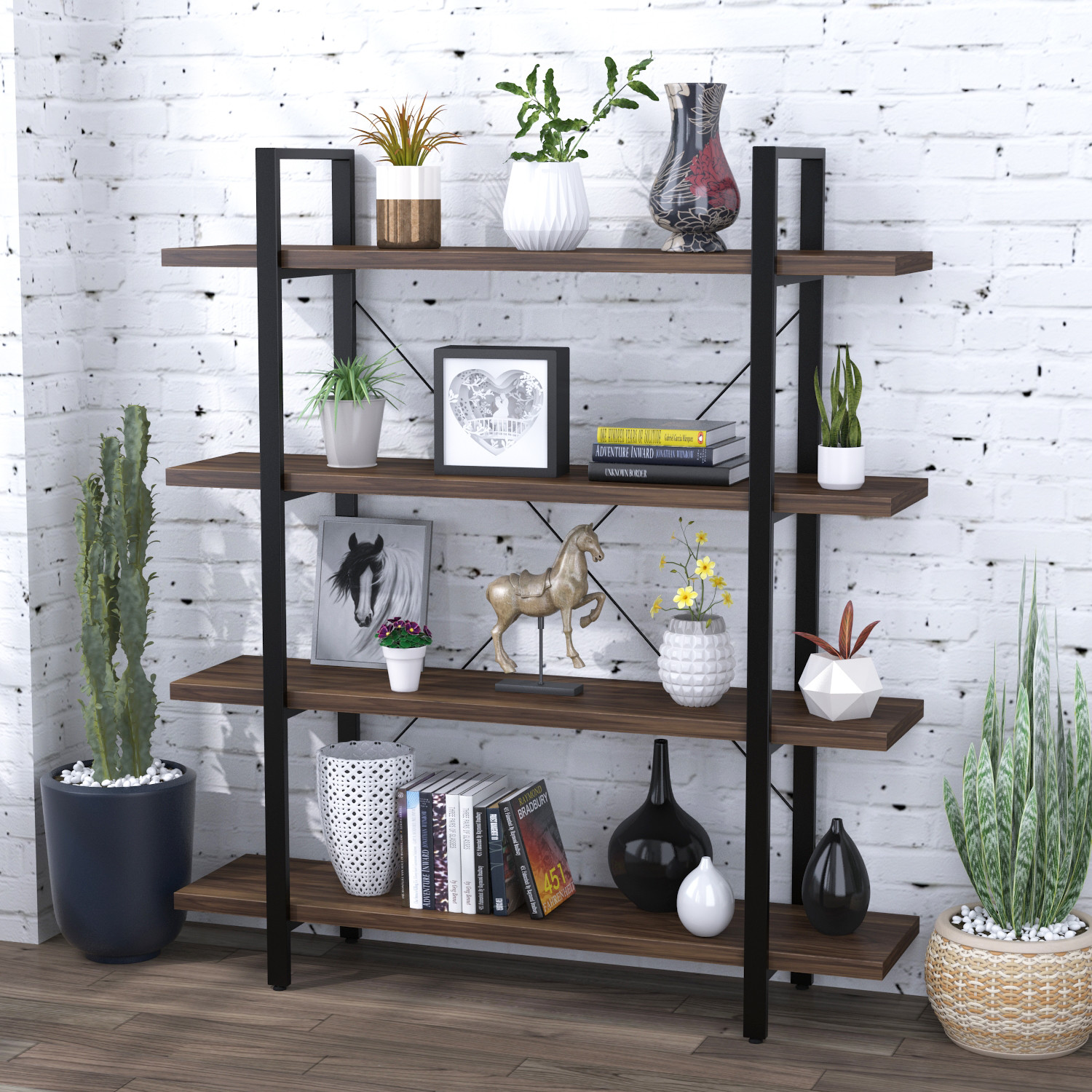 

Стеллаж Сингл-4-135 Loft Design Орех Модена
