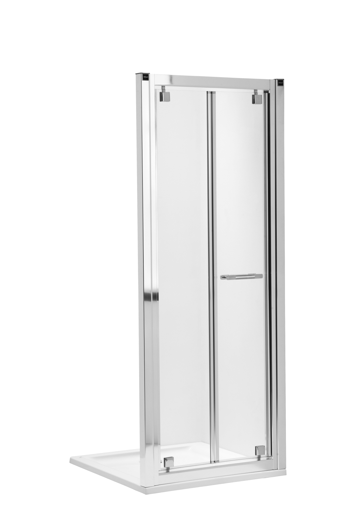 

GEO 6 Двери bifold 80 см, закаленное стекло PRISMATIC, серебряный блеск