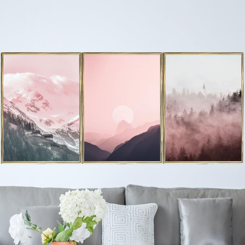 

Набор постеров Landscape Blush Pink формат А3 NEHILO