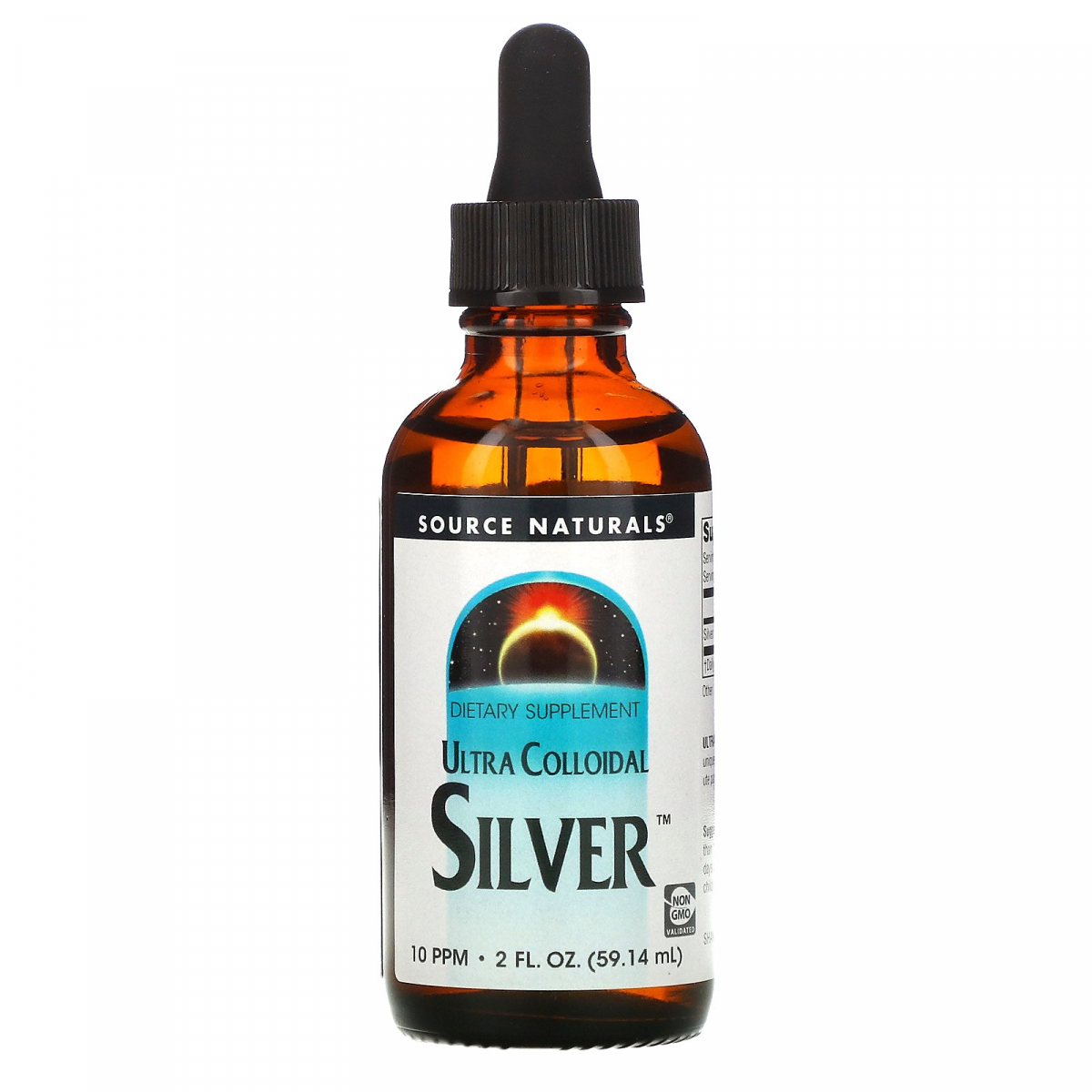 

Коллоидное серебро, Ultra Colloidal Silver Liquid, Source Naturals, 10 ЧНМ, 2 жидких унции (59,14 мл)
