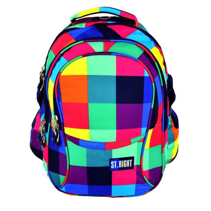 

Рюкзак школьный на 4 отделения ВР-01 St.right "Цветные квадраты" ST612206