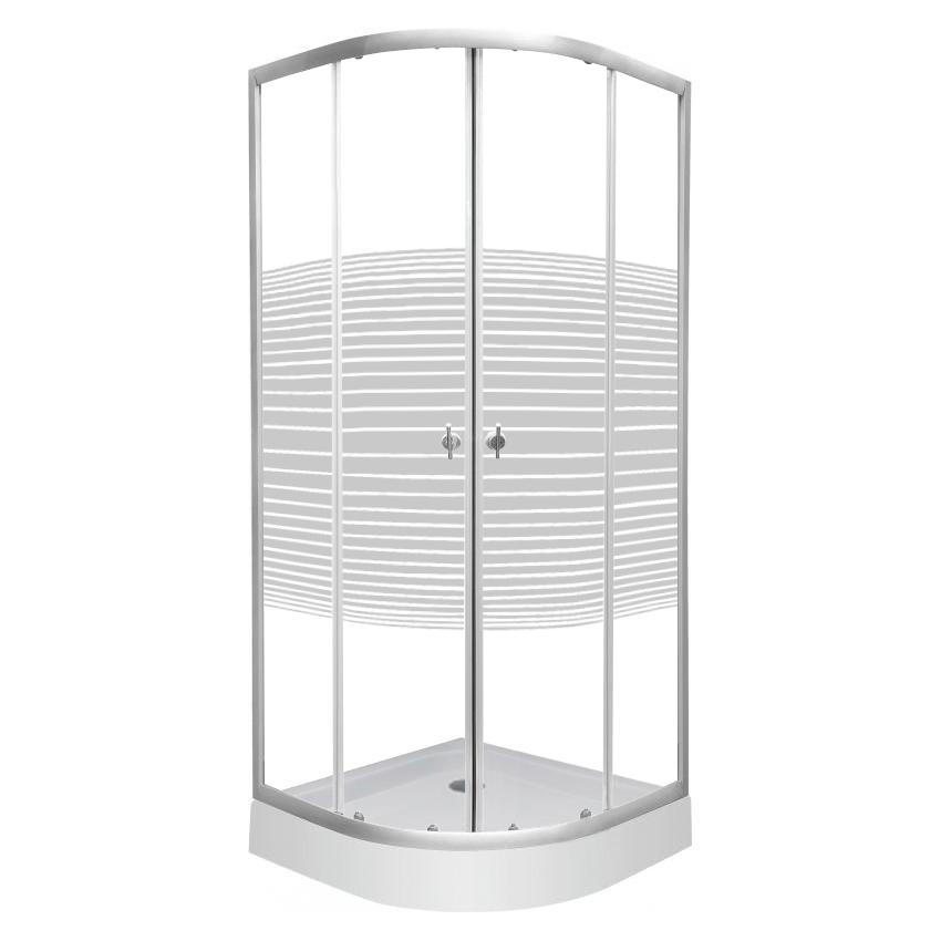 

TULIP душ кабина 80*80*194 см, с мелким поддоном, стекло 4мм "Linia", цвет сатин