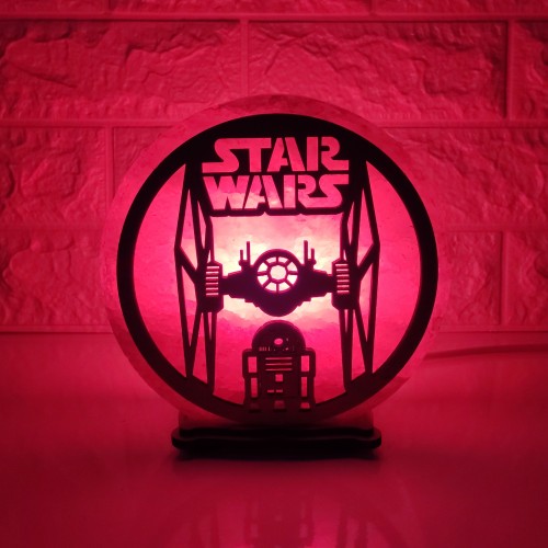 

Соляная лампа EcoDecorLamp круглая STAR WARS красная