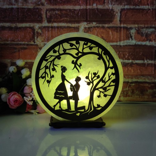 

Соляная лампа EcoDecorLamp круглая Пара ХДФ зелёная