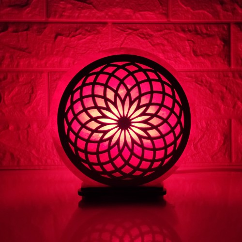 

Соляная лампа EcoDecorLamp круглая Узор 201 красный