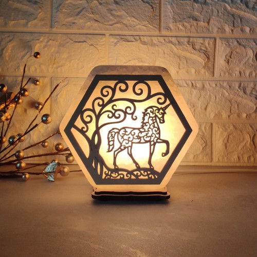 

Соляная лампа EcoDecorLamp шестигранная Единорог