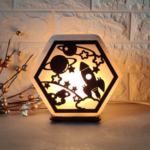 

Соляная лампа EcoDecorLamp шестигранная Космос ХДФ