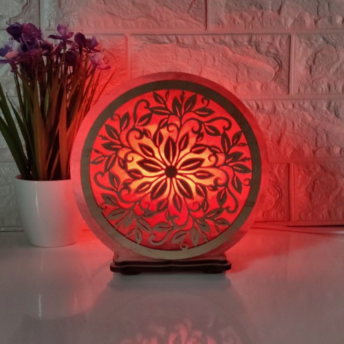 

Соляная лампа EcoDecorLamp круглая Узор 211 красный
