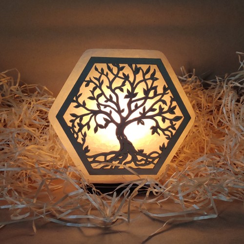 

Соляная лампа EcoDecorLamp шестигранная Дерево