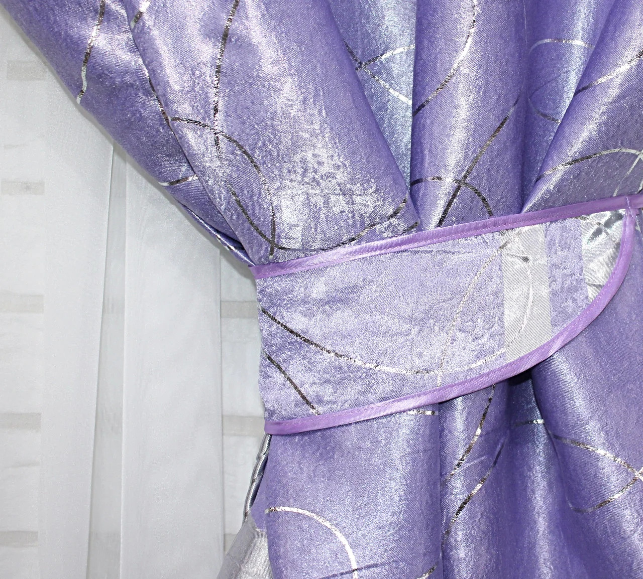

Комплект штор Chtextil блэкаут Сиреневый Ширина каждой шторы по 1м