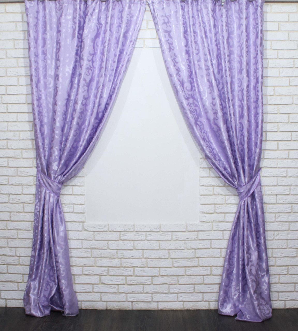 

Жакардовые шторы Chtextil Сиреневые Ширина каждой шторы по 2.5м
