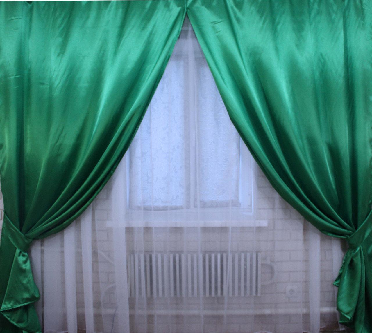 

Атласные шторы Chtextil Зеленные