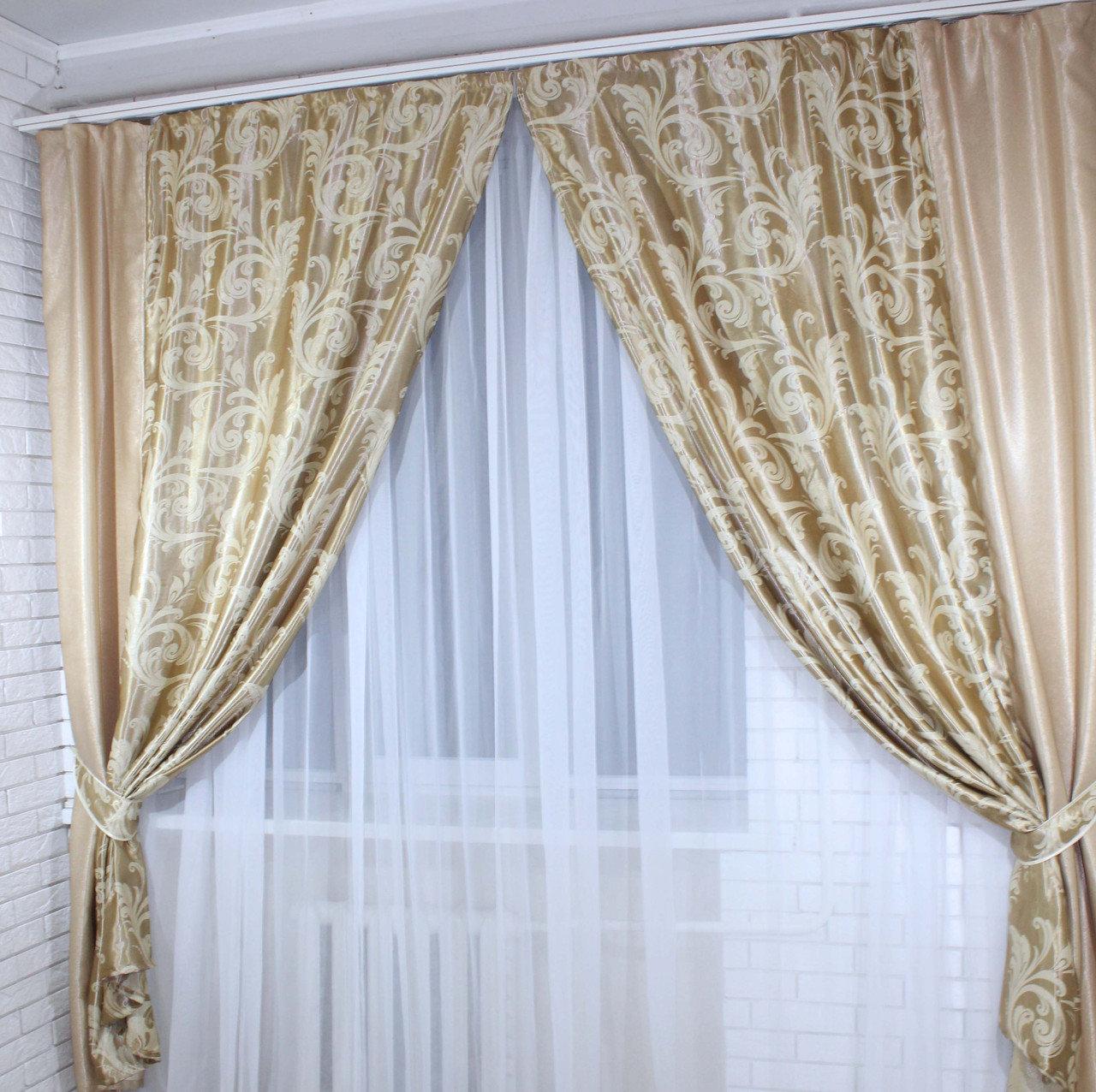 

Комбіновані штори Chtextil з ткани блекаут. Код: 014дк (143-074(А))