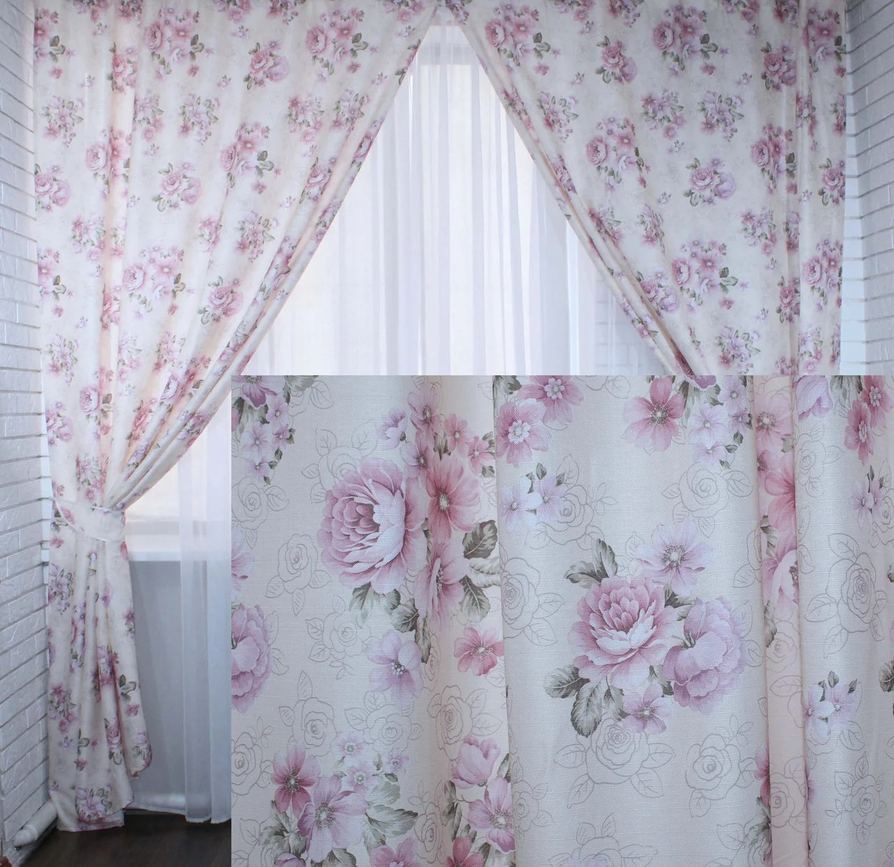 

Комплект штор Chtextil в стиле Прованс Ширина каждой шторы по 2м
