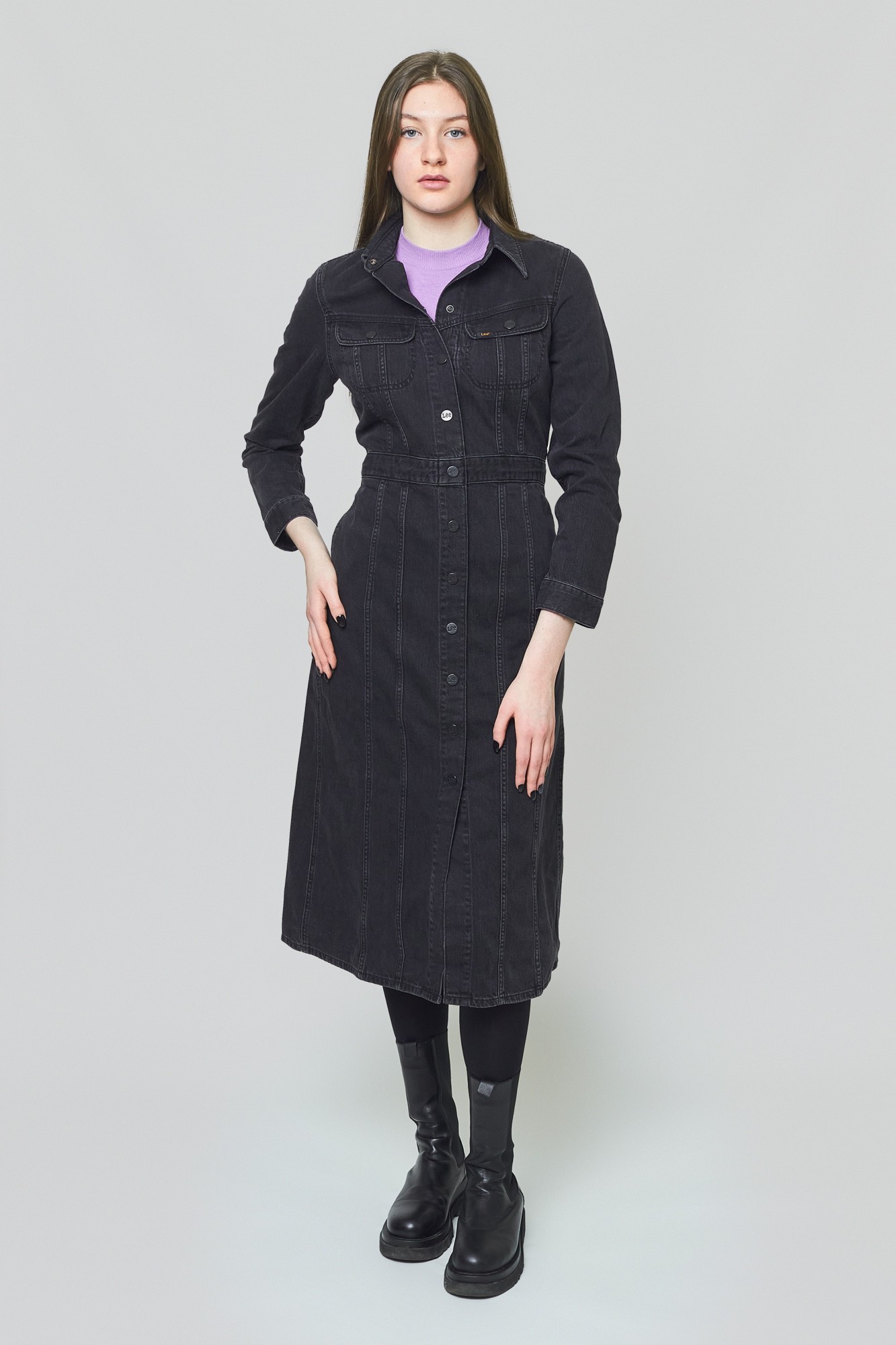 

Платье джинсовое Lee Longsleeve Dress Slim Fit Черный -00, Платье джинсовое Lee Longsleeve Dress Slim Fit Черный L-00