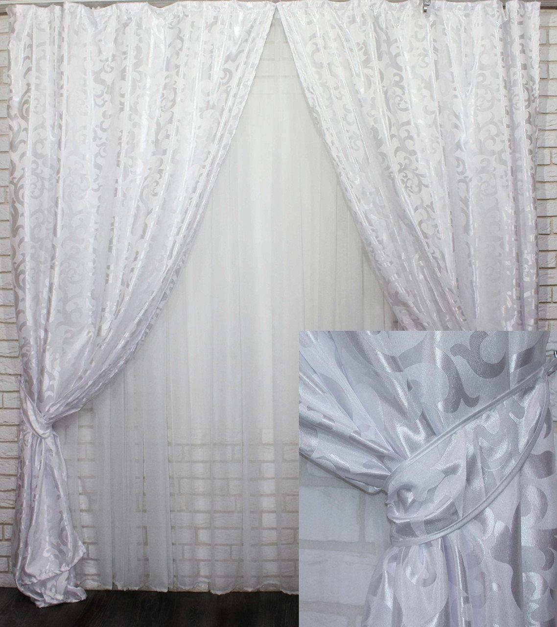 

Жакардовые шторы Chtextil Белые Ширина каждой шторы по 2.5м