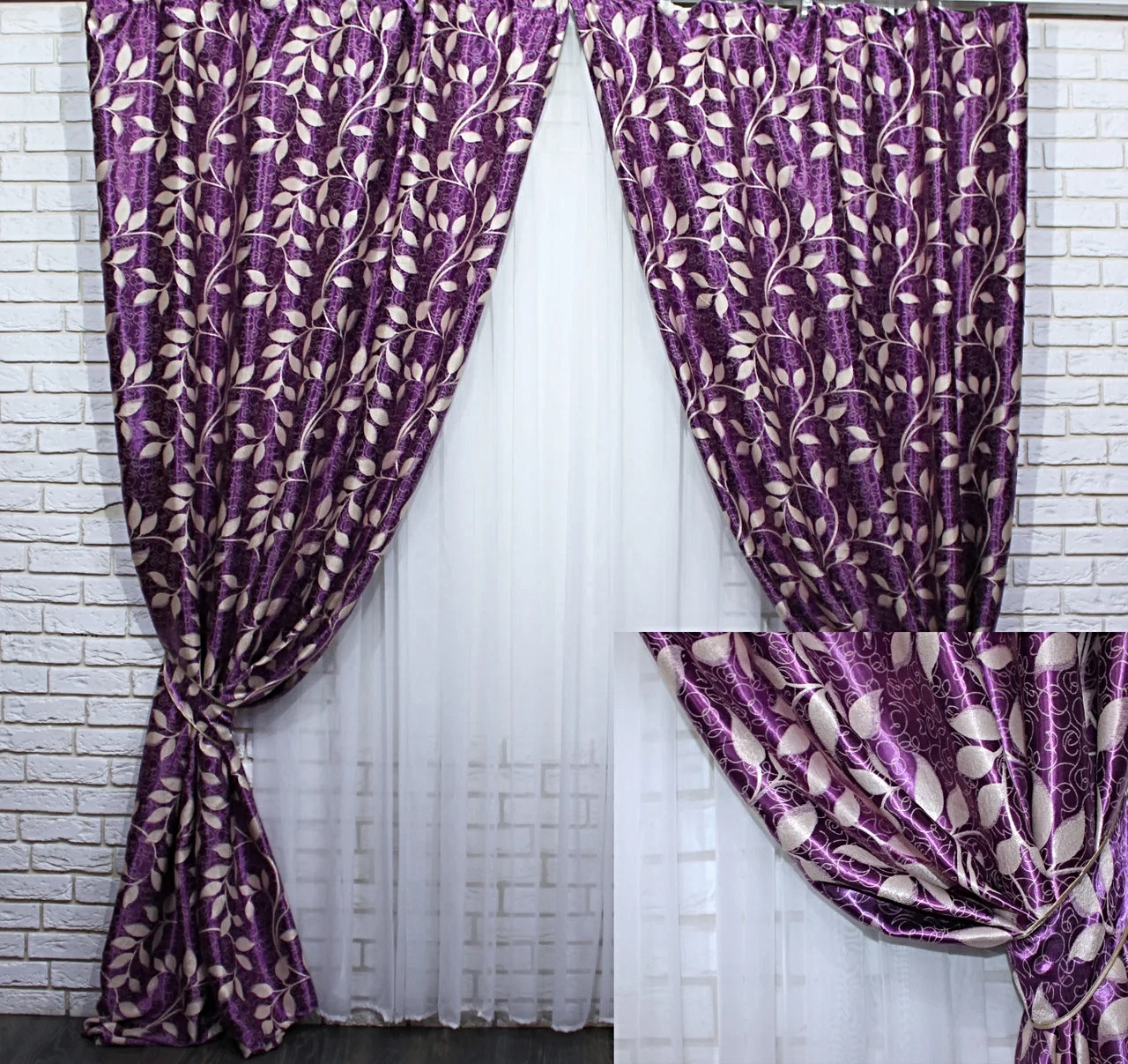 

Комплект штор Chtextil блэкаут Фиолетовый Ширина каждой шторы по 1,5м
